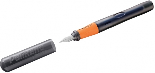 Stilou Junior, penita A, grip ergonomic, pentru dreptaci, 1 patron mare albastru inclus, culori asortate, display 12 buc Pelikan